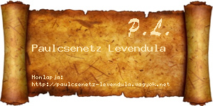 Paulcsenetz Levendula névjegykártya